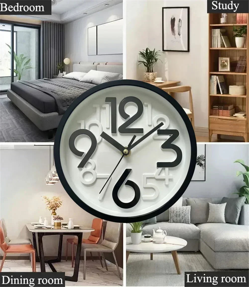 Children's Study Non-Ticking Wall Clock Luxury Silent Battery Operated Round Wall Clock for  Modern Simple Style Home Decor    Home Decor Supply | Online Retail | ShoreShopper.com