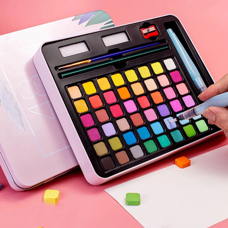 Watercolor Painting  48 Colors Solid Water Color Paint With Brush&Paper Drawing Set Art Supplies for Artists Beginner    Home Decor Supply | Online Retail | ShoreShopper.com