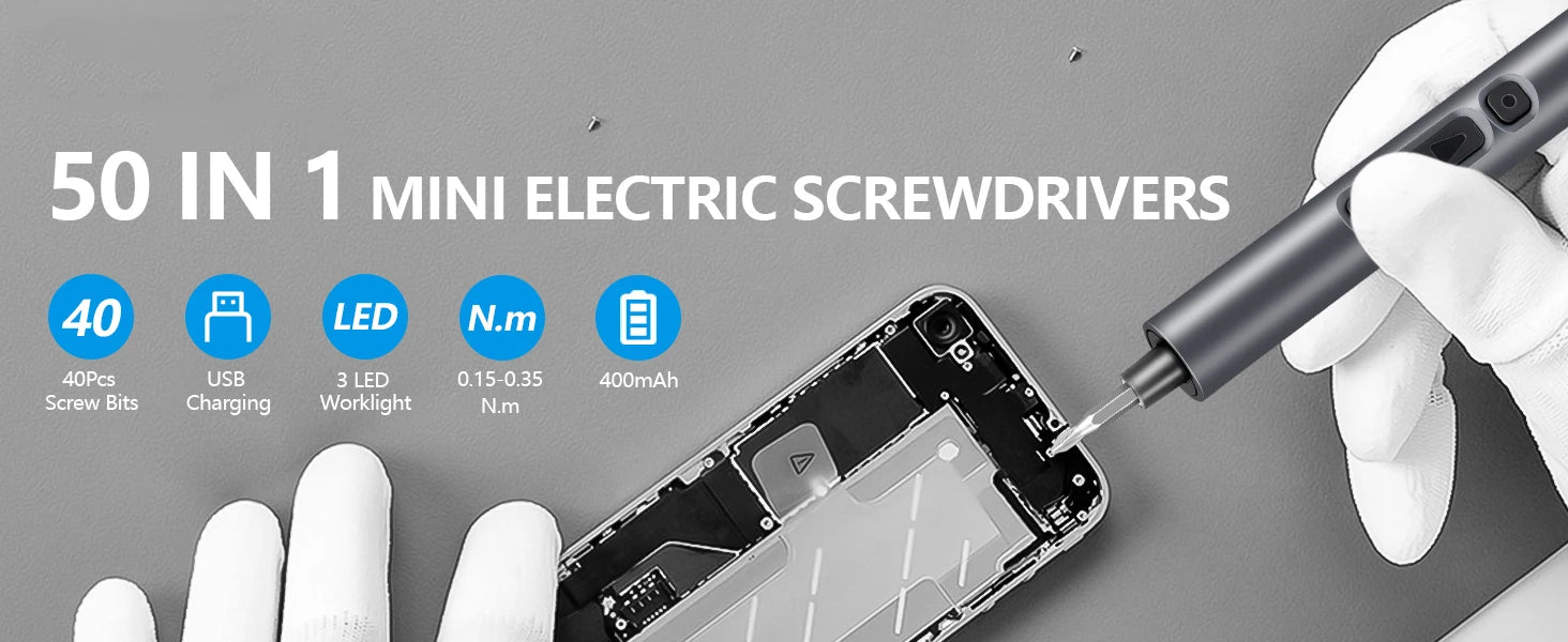 50 in 1 Precision Electric Screwdriver Set Multi-Function Power Tool with Magnetic Torx Phillips Bits for iPhone Glasses Watches    Home Decor Supply | Online Retail | ShoreShopper.com