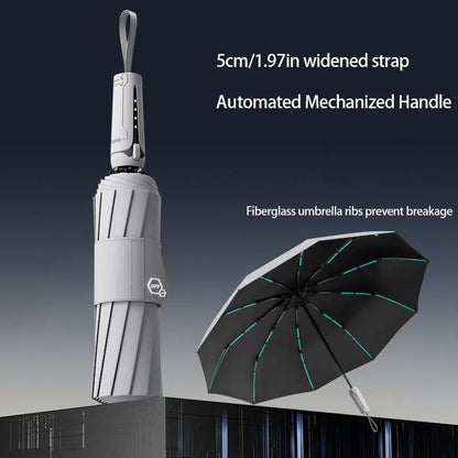 Mechanical handle umbrella, widened strap umbrella, automatic umbrella, large, sturdy, wind resistant, men's minimalist umbrella    Your Coastal Marketplace | Shoreshopper.com