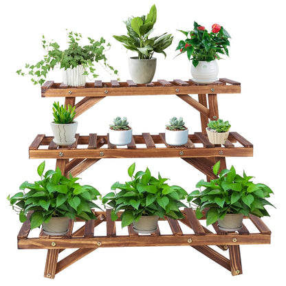 3 Tier Wood Ladder Shelf Corner Plant Stand Indoor Outdoor Flower Pot Rack    Home Decor Supply | Online Retail | ShoreShopper.com