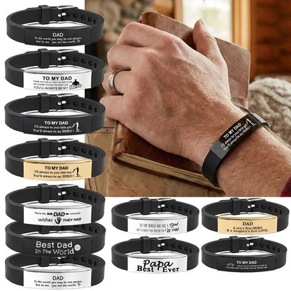 Father's Day Gifts Inspirational Quote Bracelets Stainless Steel Adjustable Family Bracelets Wristband Bracelet for Father    Your Coastal Marketplace | Shoreshopper.com