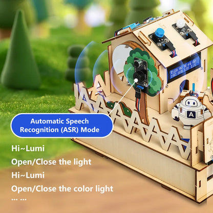 ACEBOTT Smart Home STEM STEAM Starter Kit Wooden House IoT Wifi Blockly Programming for ESP32 Arduino - ShoreCo.Shop