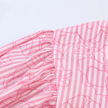 Women's Shirts Spring Summer  Female Lapel Print Striped Shirt Lady Elegant Blouses Casual Temperament Chic Ladies Tops Mujer    Your Coastal Marketplace | Shoreshopper.com