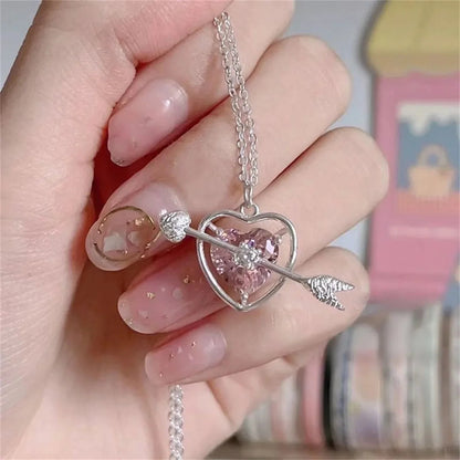 Fashion Fairy Pink Crystal Bow Knot Pendant Necklaces Y2K Girls Sweet Rhinestone Heart Clavicle Chain Women Jewelry Gifts    Home Decor Supply | Online Retail | ShoreShopper.com