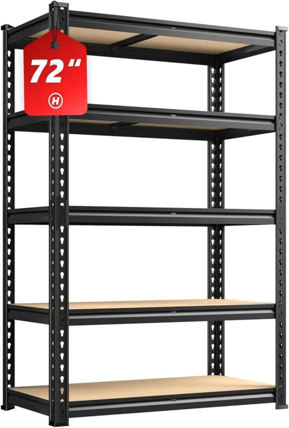 2020LBS Storage Shelves 5 Tier Garage Shelving Heavy Duty Adjustable Garage Shelves, 35.5" W x 11.9" D x 72" H, Black    Home Decor Supply | Online Retail | ShoreShopper.com