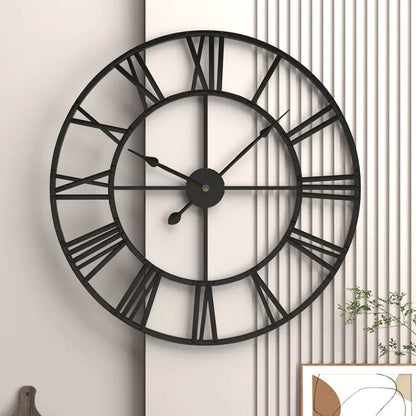 60CM Large 3D Wall Clocks Roman Numerals Retro Round Metal Iron Accurate Silent Nordic Hanging Ornament Living Room Decoration    Home Decor Supply | Online Retail | ShoreShopper.com