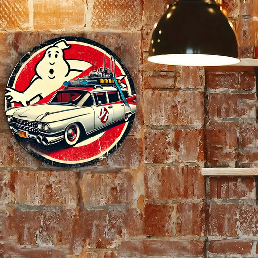 Ghostbusters Vintage Aluminum Wall Art - Classic Movie Round Tin Sign for Home, Garage, Bar, Dorm & Man Cave Decor    Home Decor Supply | Online Retail | ShoreShopper.com