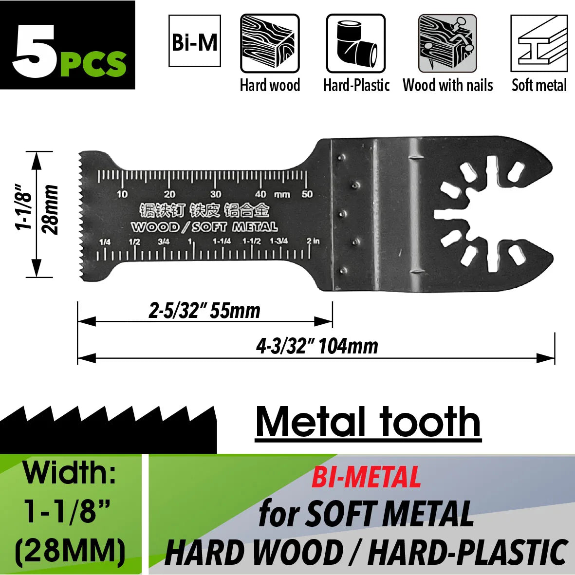 Oscillating Saw Blades Kit，Multitool Blades - Compatible with Milwaukee Dewalt  Worx Skil AEG Ryobi - ShoreCo.Shop