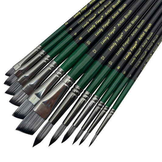 Art Painting Brush Assorted Set of 12 Round and Angle/Filbert/Flat Brushes for Acrylic Watercolor Gouache Hobby Painting    Home Decor Supply | Online Retail | ShoreShopper.com