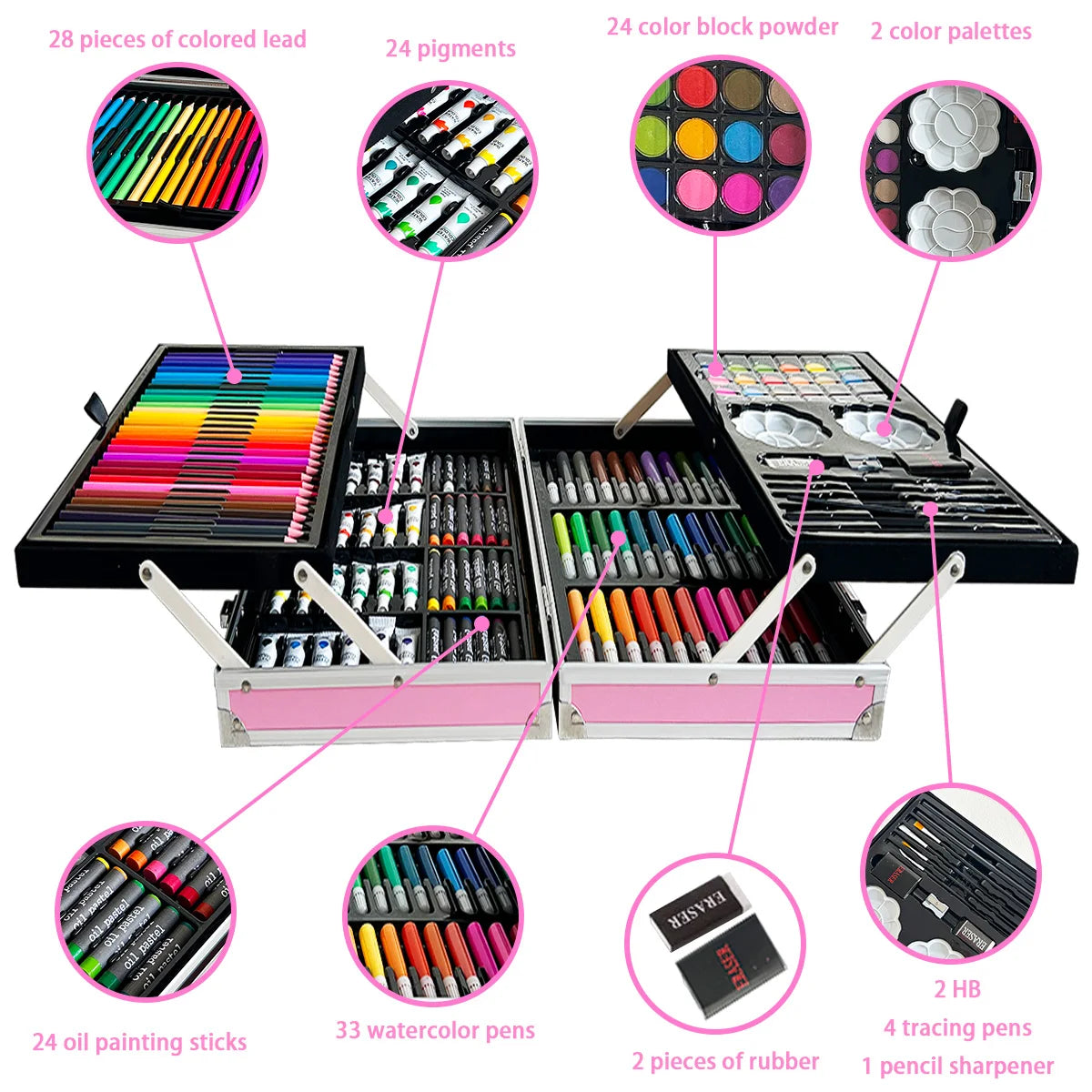 145 aluminum box art supplies for elementary school students, painting tools, children's brush sets, Christmas and New Year gift    Home Decor Supply | Online Retail | ShoreShopper.com