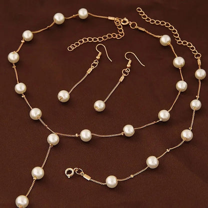 Charming White Pearl Necklace Bracelet Earring Jewelry Set Women Bridal Wedding Elegant Accessories    Home Decor Supply | Online Retail | ShoreShopper.com
