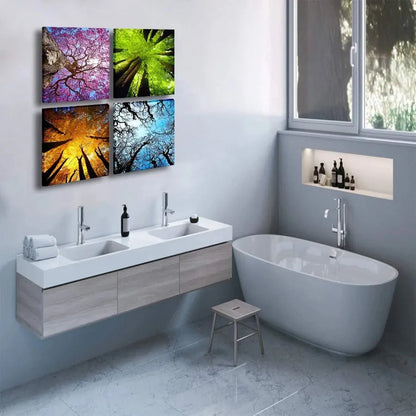 4 Panels Canvas Wall Art Spring Summer Autumn Winter Four Seasons Landscape Tree Painting Prints Modern Giclee Artwork Stretche    Home Decor Supply | Online Retail | ShoreShopper.com
