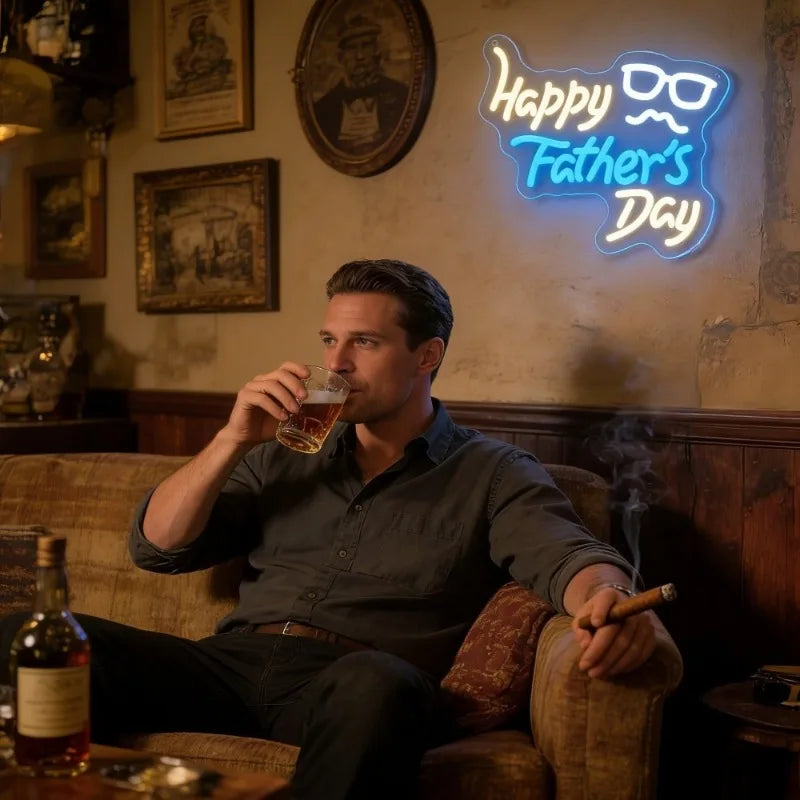 Happy Fathers Day LED Neon Sign Wall Art for Home Bar Party  Living Room Decor Fathers Day Gift Lighting Celebration Neon Light    Your Coastal Marketplace | Shoreshopper.com