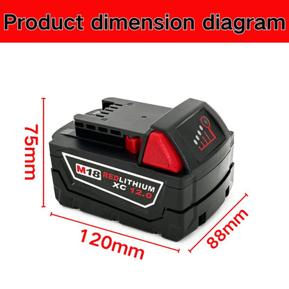For Milwaukee M18 9000mAh 18V Li-ion Replacement Battery M18B12 For Milwaukee 18V Tool 9.0Ah Rechargeable Battery 6A Charger - ShoreCo.Shop