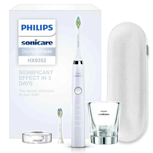 Philips Sonicare Diamond Clean HX9332 Electric Toothbrush Handle,Equipped with a travel charging case and two brush heads