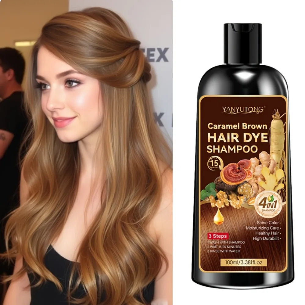 Unisex adult 4-in-1 hair dye shampoo, hair dye shampoo foam, plant-based hair dye, easy to shampoo, cover gray hair - ShoreCo.Shop
