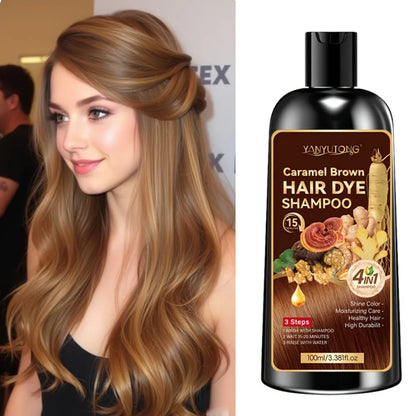 Unisex adult 4-in-1 hair dye shampoo, hair dye shampoo foam, plant-based hair dye, easy to shampoo, cover gray hair - ShoreCo.Shop