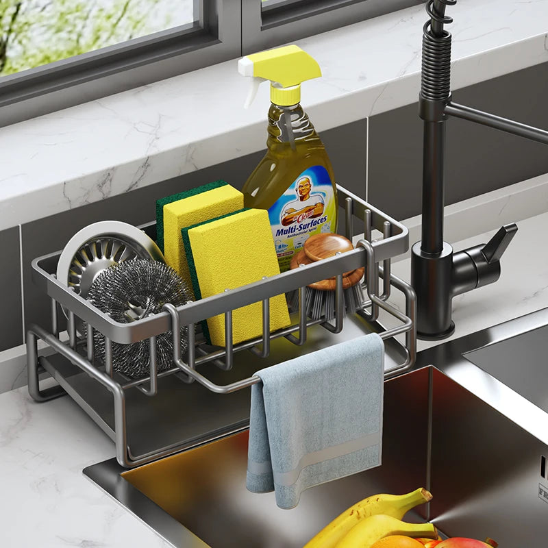 Kitchen Spice Storage Shelf with Drainage Rack, Installation Sink Organizer, Tap-Mounted Shelf for Home Kitchen Accessories    Home Decor Supply | Online Retail | ShoreShopper.com