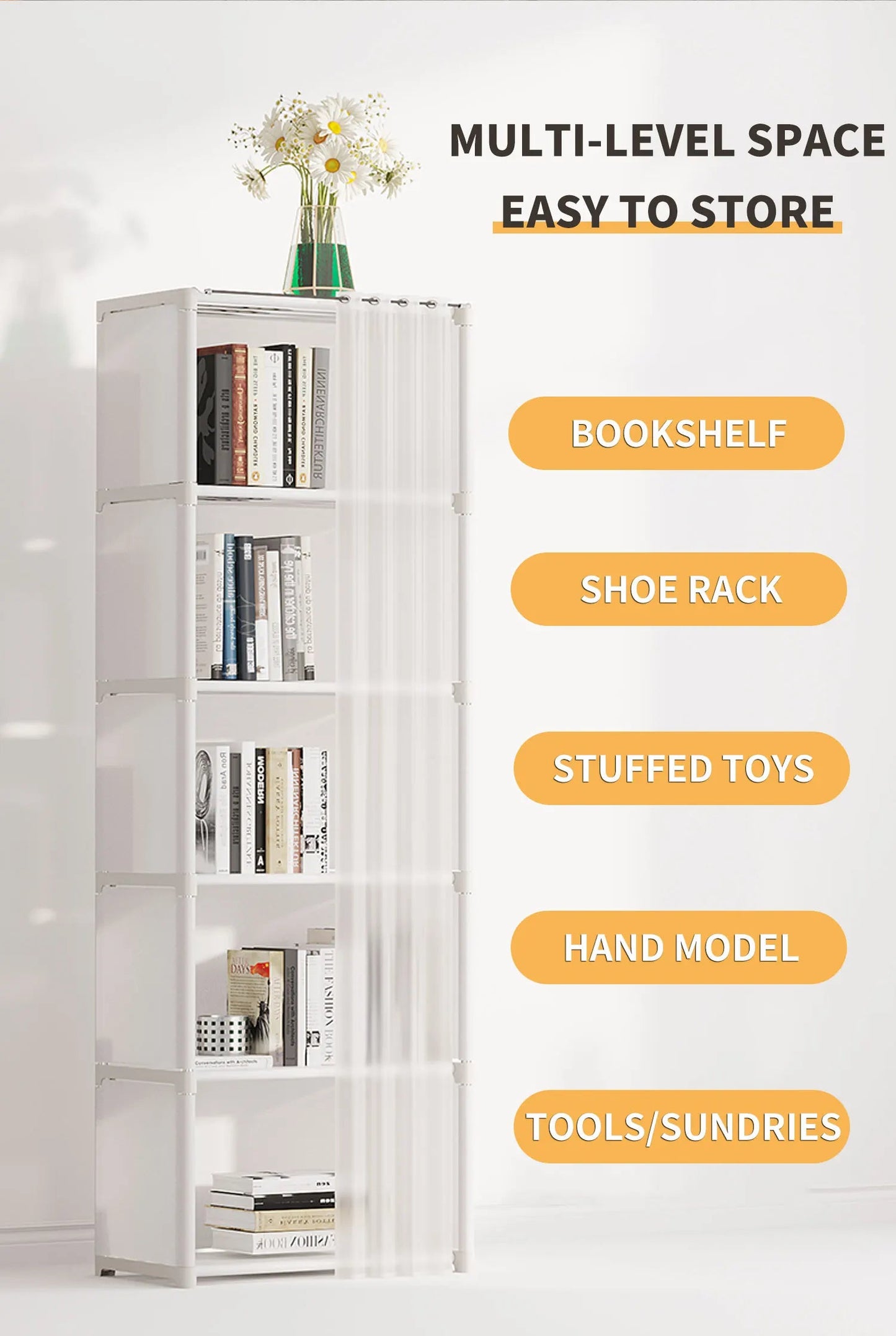 6 Layers Simple Wardrobe Portable Clothes Toys Organizer Dustproof Double Row High Capacity Partition Bookshelf Bedroom Cabinet    Home Decor Supply | Online Retail | ShoreShopper.com