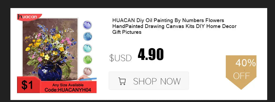 HUACAN Paint By Number Fruit Flower DIY Drawing Canvas Handpainted Pictures By Number Still Life Home Decoration    Home Decor Supply | Online Retail | ShoreShopper.com