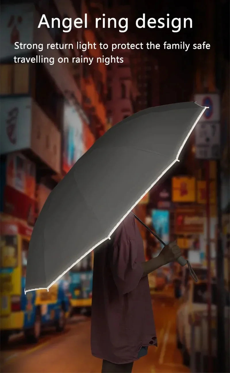 Lenovo Umbrella Windproof Strong With Reflective Stripe Reverse Automatic Fold Umbrella UV Umbrella Insulation Portable Parasol    Your Coastal Marketplace | Shoreshopper.com