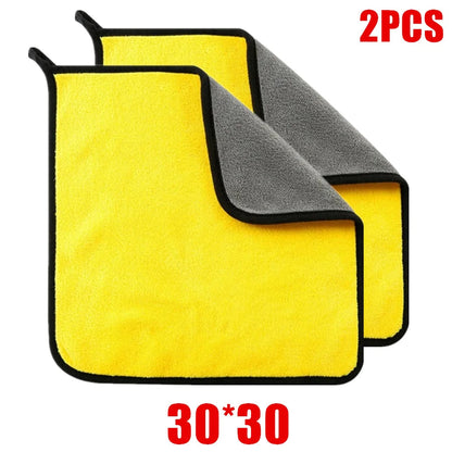 1/2/6pcs Microfiber Cleaning Towel Thicken Soft Drying Cloth Car Body Washing Towels Double Layer Clean Rags Car Accessories    Home Decor Supply | Online Retail | ShoreShopper.com