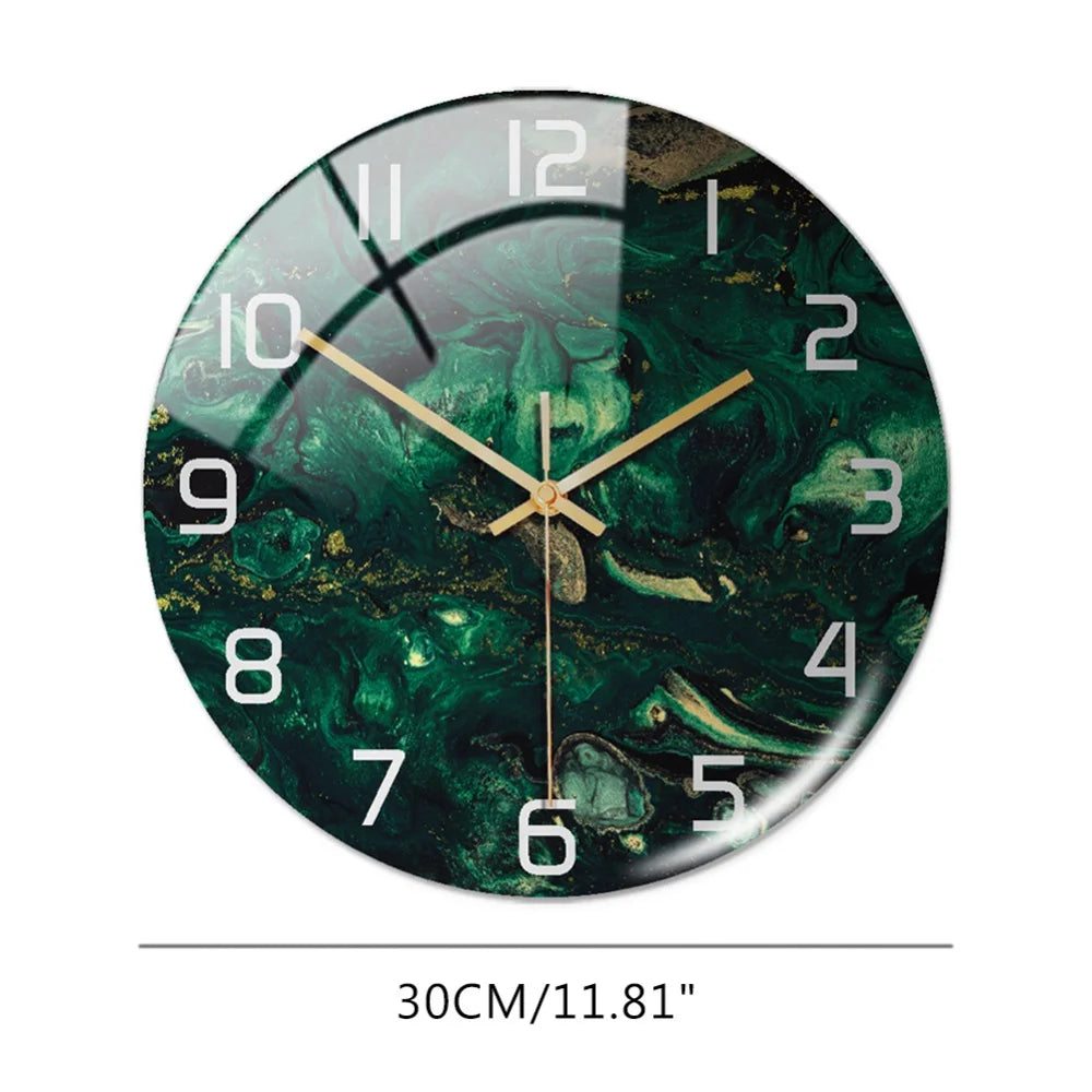 Black Gold Marble Metal Needle Modern Acrylic Round Clock 12"    Home Decor Supply | Online Retail | ShoreShopper.com