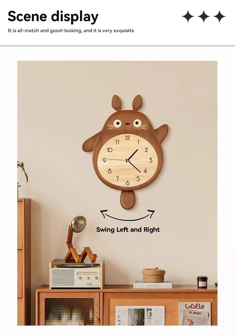Cartoon Cat Design Wall Clock Wooden Sway Hanging Clock Decorative Painting For Restaurant Home Decor Gift    Home Decor Supply | Online Retail | ShoreShopper.com
