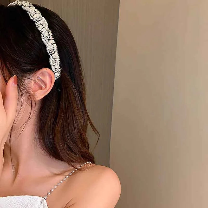 Pearl Wrapped Headwear for Women Texture Retro Headbands Temperament Fashion Luxury Designer Hair Accessories 2023 New In