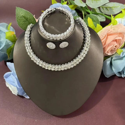 Elegant 3-Piece Crystal Jewelry Set - Rhinestone Necklace, Earrings & Bracelet    Home Decor Supply | Online Retail | ShoreShopper.com