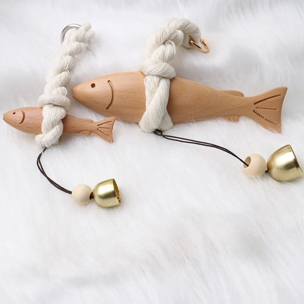 Marine Beach Themed Wood Fish Sculpture with Bell Handcrafted Fish Wall Hanging Decor Hand Carved Rustic    Your Coastal Marketplace | Shoreshopper.com