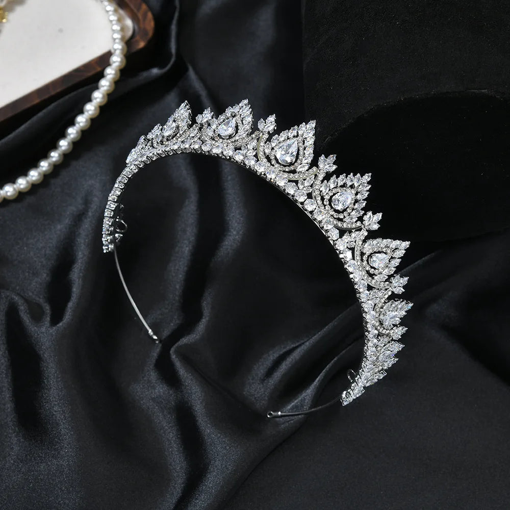 Wedding Hair Accessories Tiaras Crowns Crystal Zircon Headbands For Brides Women Party Prom Pageant Headpieces Bridal Jewelry - ShoreCo.Shop