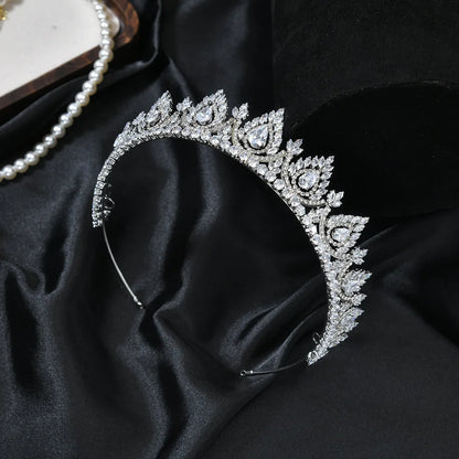 Wedding Hair Accessories Tiaras Crowns Crystal Zircon Headbands For Brides Women Party Prom Pageant Headpieces Bridal Jewelry - ShoreCo.Shop