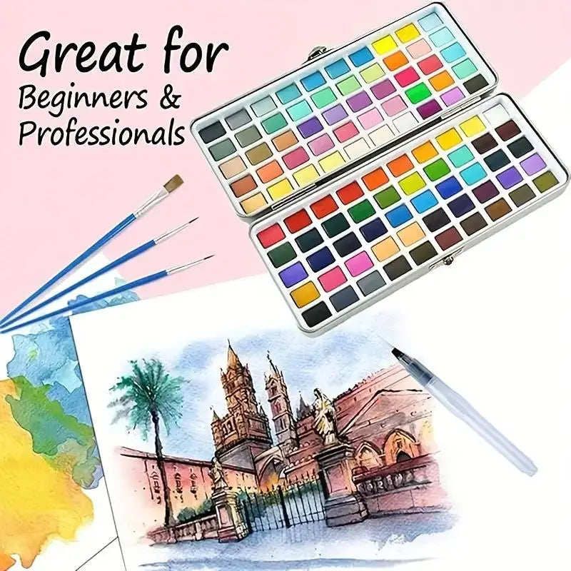 Watercolor Paint with Brushes, Professional Palette,Vibrant Travel Art Kit for Adults and Artists, Watercolor Painting Supplies    Home Decor Supply | Online Retail | ShoreShopper.com