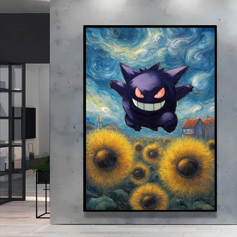 Van Gogh Style Pokemon Pikachu Wall Decoration Multiple Characters Are Available Creating A Unique Artistic Space for Your Home    Home Decor Supply | Online Retail | ShoreShopper.com