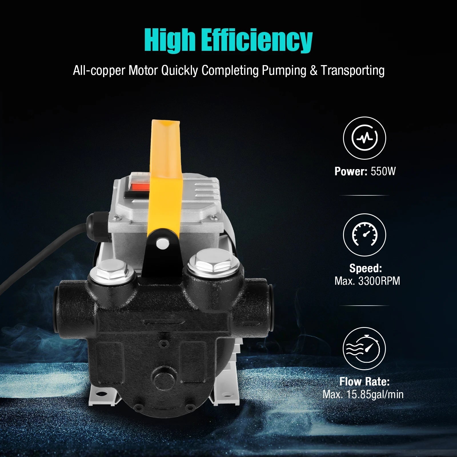 16GPM Commercial Electric Oil Pump Self Priming Transfer Fuel 60L/Min 110V 550W 30*20*20cm/ 11.8*7.9*7.9 In    Home Decor Supply | Online Retail | ShoreShopper.com