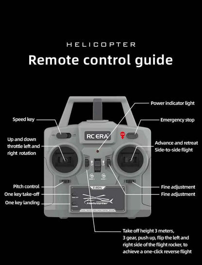 RC ERA Weathered Marine C032 UH1Huey One Click Inverted Flight TOF Optical Flow Gyro Stabilized RC Helicopter for Adults