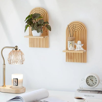 Boho Wooden Shelves for Wall Decorative Book Floating Wall Shelf for Living Room Bathroom Bedroom Classroom Office Nursery Home    Home Decor Supply | Online Retail | ShoreShopper.com