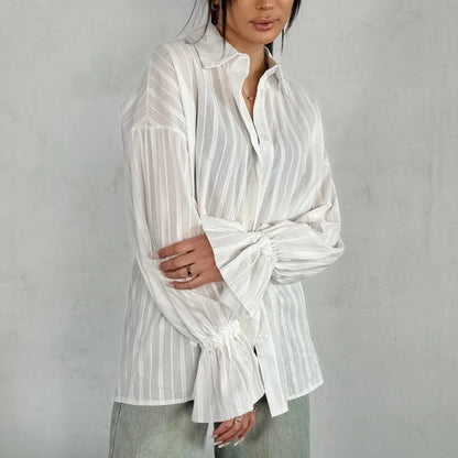 New Fashion White Shirts Women Long Sleeve Oversize Blouse New Spring Summer Basic Tops Cotton Chic Shirt for Women 100% Cotton    Your Coastal Marketplace | Shoreshopper.com