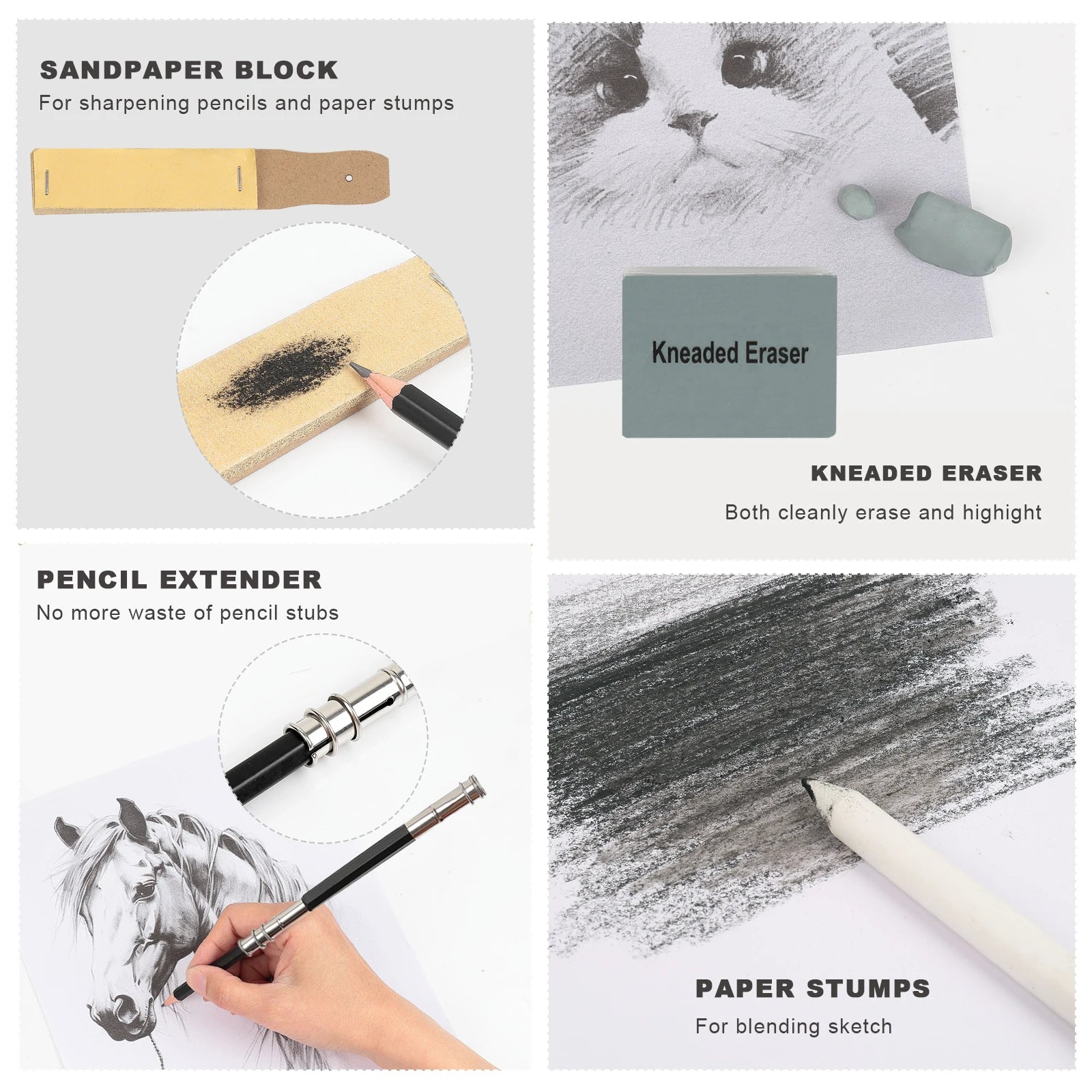 14-60 pcs Drawing Set Sketching Kit - Art Supplies,for Adults Artists with 3-Color Sketchbook,Graphite,Pastel,Charcoal Pencils    Home Decor Supply | Online Retail | ShoreShopper.com