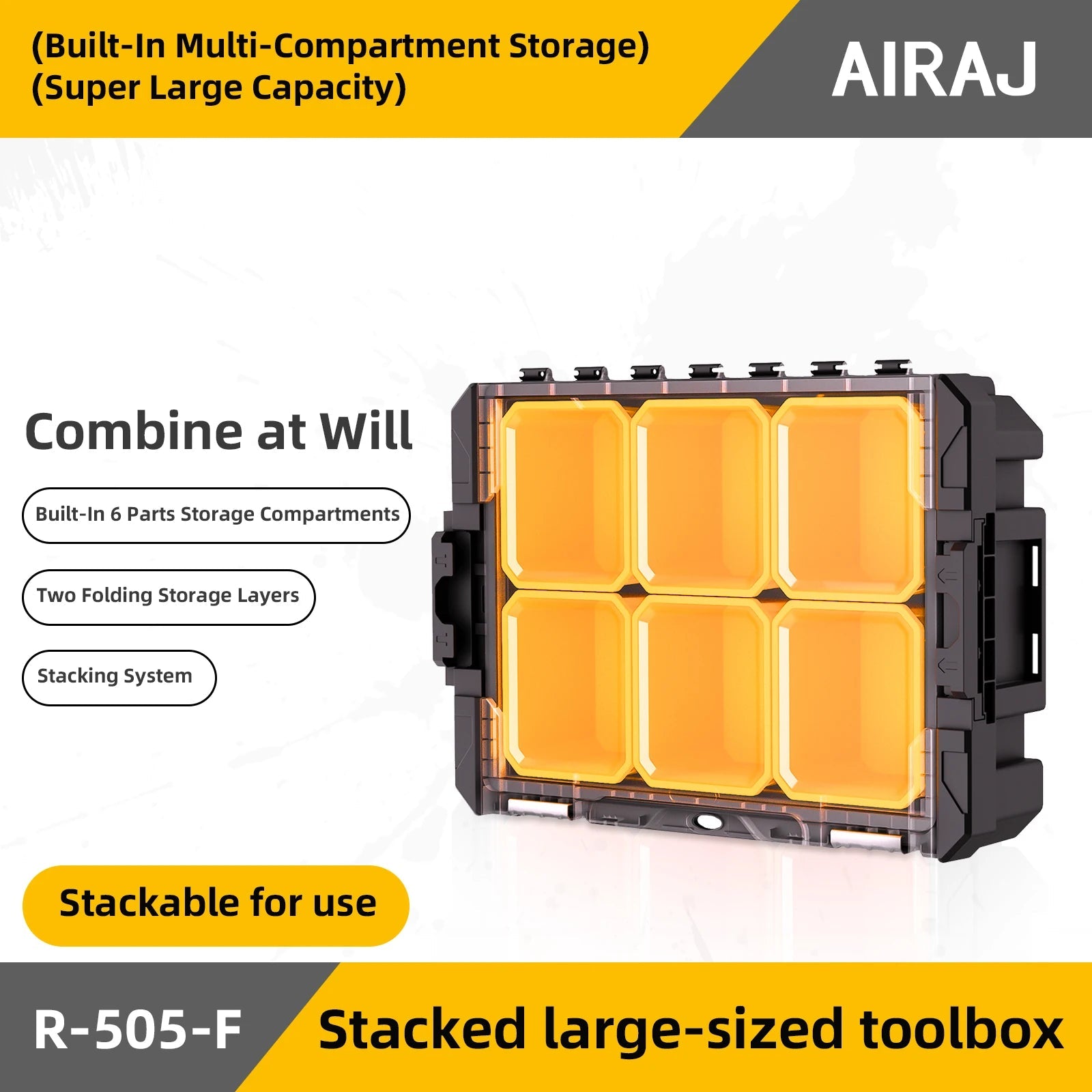 AIRAJ MultiFunctional Tier Stackable Rolling Plastic Portable Folding Tool Storage Box , Suitable for Garage Storage    Home Decor Supply | Online Retail | ShoreShopper.com