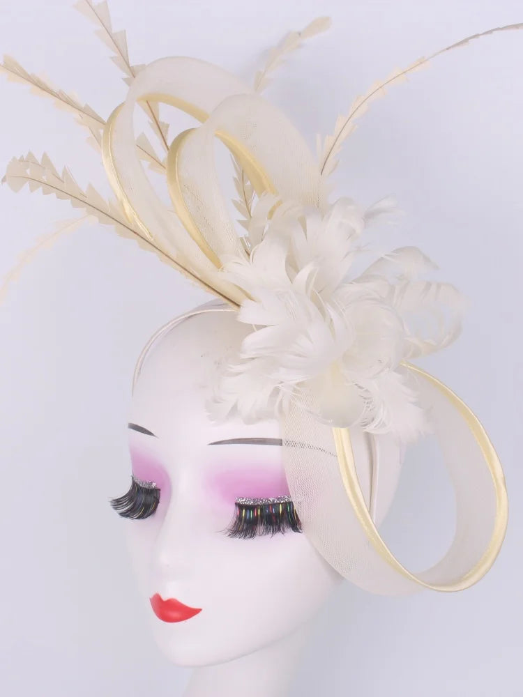 Light blue feather headwear, women's formal event Derby headwear, elegant ladies' hat, fashionable wedding headwear hat    Your Coastal Marketplace | Shoreshopper.com