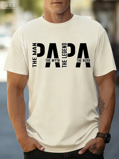 Summer Men's Father's Day Exclusive Fashion Short-sleeved Shirt with The "Dad" Theme Slogan 100% Cotton Comfortable and Casual    Your Coastal Marketplace | Shoreshopper.com