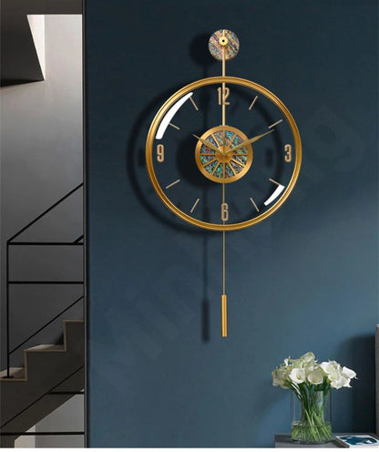 Modern Luxury Large Wall Clock With Pendulum Minimalist Decorative Art Silent Clock Nordic Living Room Bedroom Office Wall Clock    Home Decor Supply | Online Retail | ShoreShopper.com