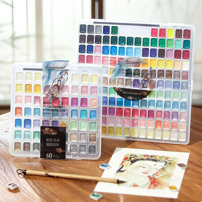 12/24/35/48Color Pearlescent Solid Watercolor Paint Multifunctional Painting Tool Set Painting Paint DIY Watercolor Sets    Home Decor Supply | Online Retail | ShoreShopper.com