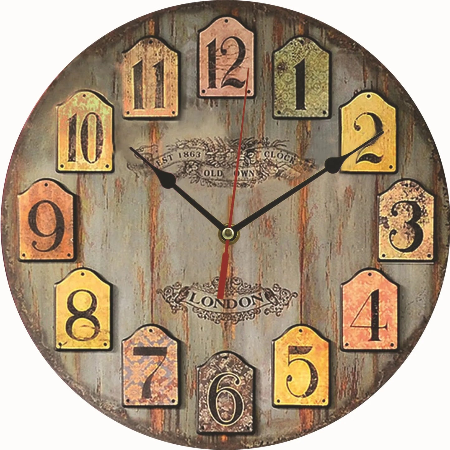 Creative wooden wall clock 30cm MDF density board silent quartz clock    Home Decor Supply | Online Retail | ShoreShopper.com