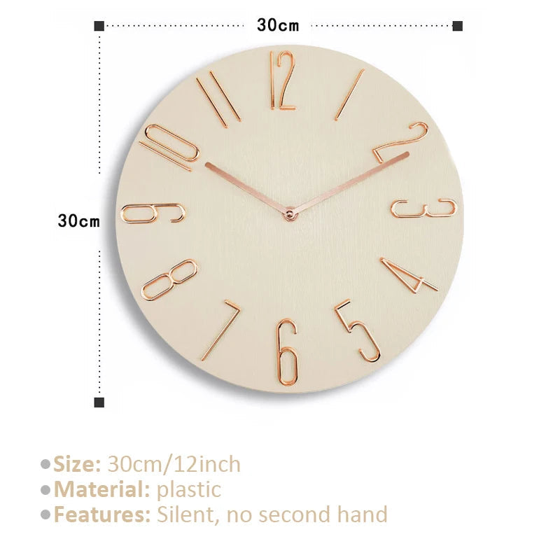 Nordic Style Home Wall Clock No Second Hand Simple Quartz 30"    Home Decor Supply | Online Retail | ShoreShopper.com