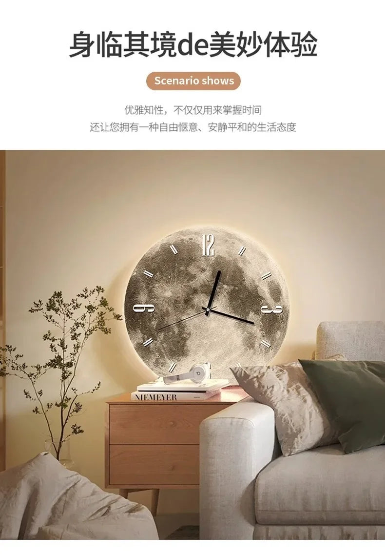 16 Inch Fashions Wall Clock Dining Room Living Moon The Earth Modelling LED Light Silent Movement Bedroom Clock Wall Decoration    Home Decor Supply | Online Retail | ShoreShopper.com