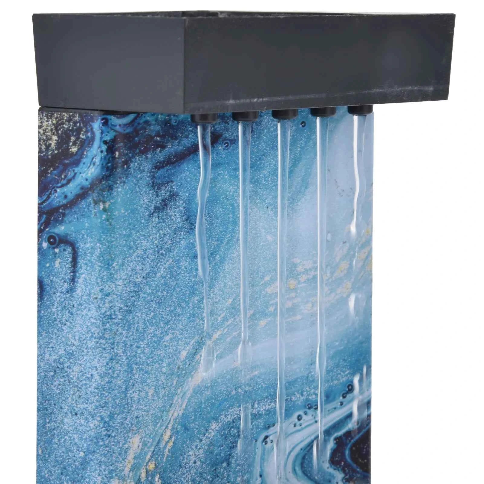 3V USB Marble Water Fountain Ornaments LED Tabletop Fountain with Stones for Home Office Table Decoration Desktop Water Fountain